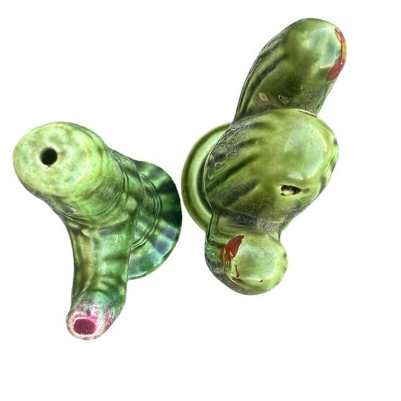 Vintage Ceramic Cactus Salt & Pepper Shakers – Southwestern – Missing Plugs - Picture 3 of 5